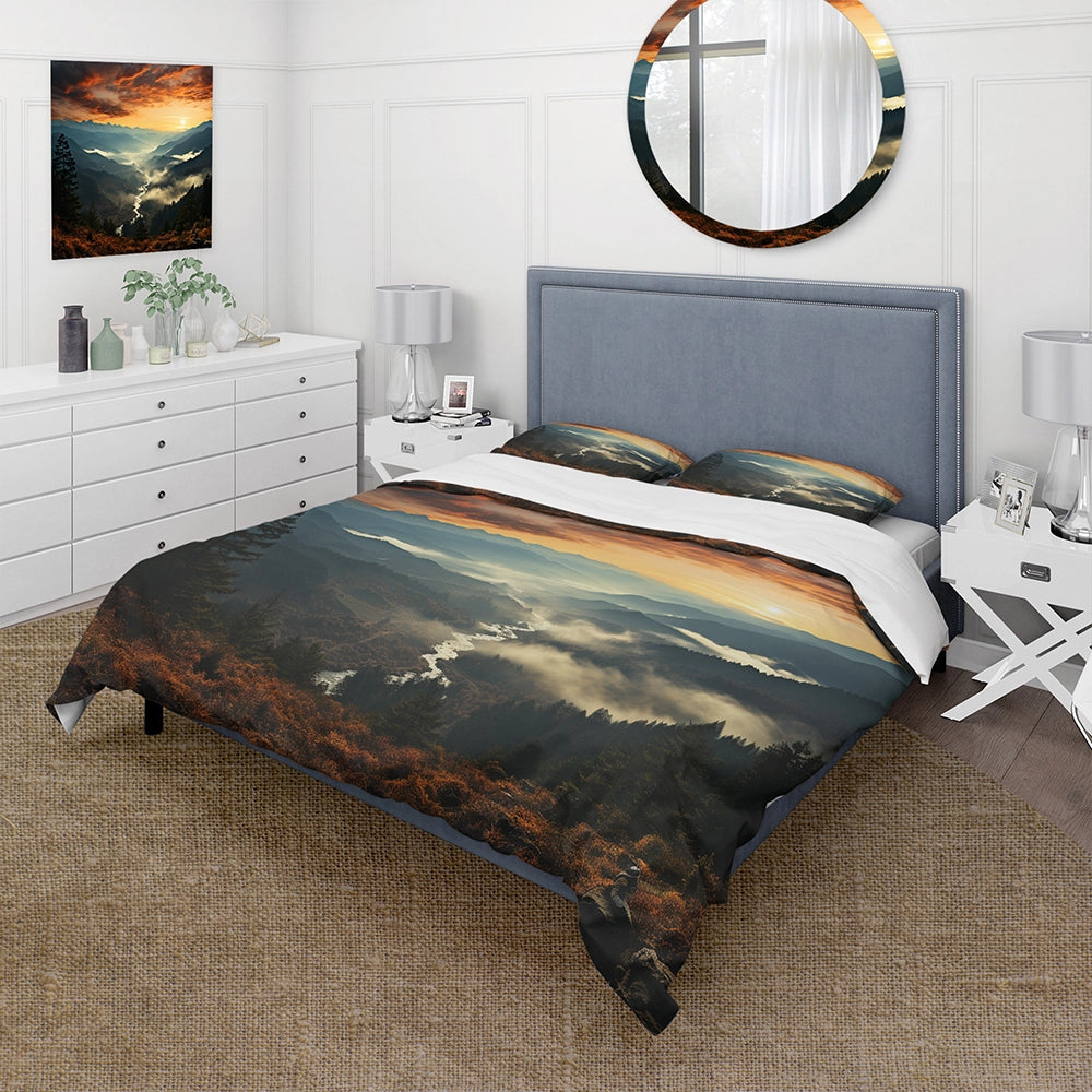 USA Great Smoky Mountains In Sunset - Duvet Cover Set