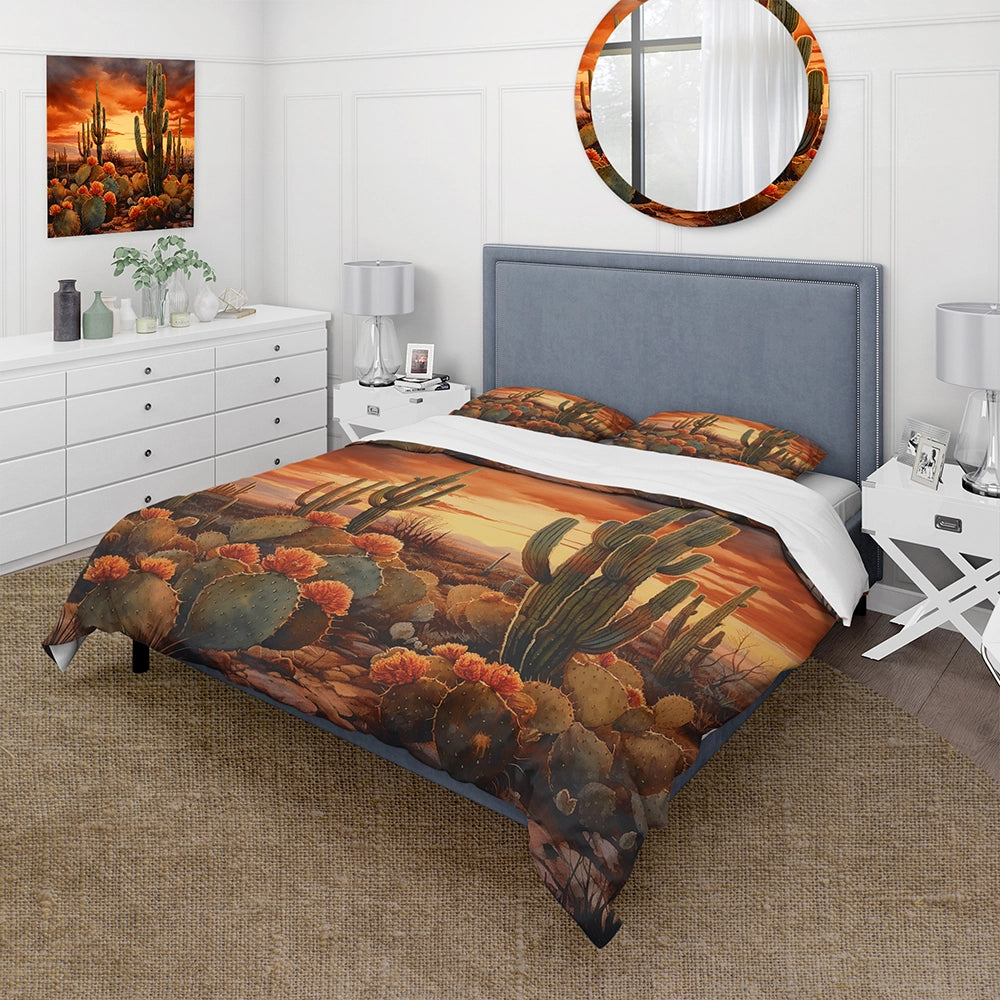Copper Cactus In Nevada - Duvet Cover Set