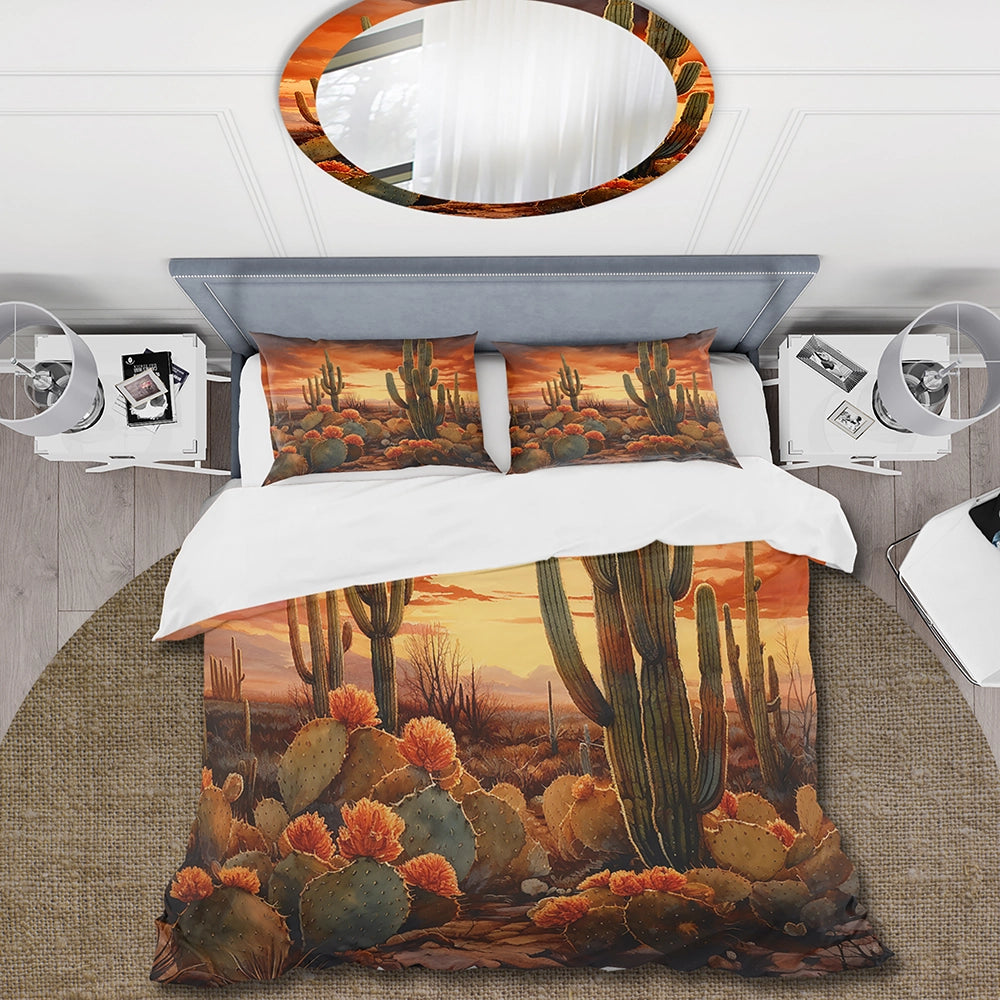 Copper Cactus In Nevada - Duvet Cover Set