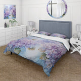 Purple Hydrangea Paradise Flowers I - Duvet Cover Set