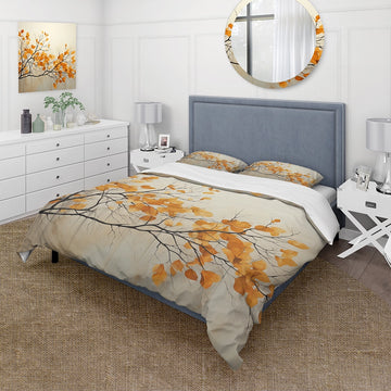 Amber Autumn Leaves - Duvet Cover Set