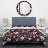 Red Mystic Aura Floral Fusion - Duvet Cover Set
