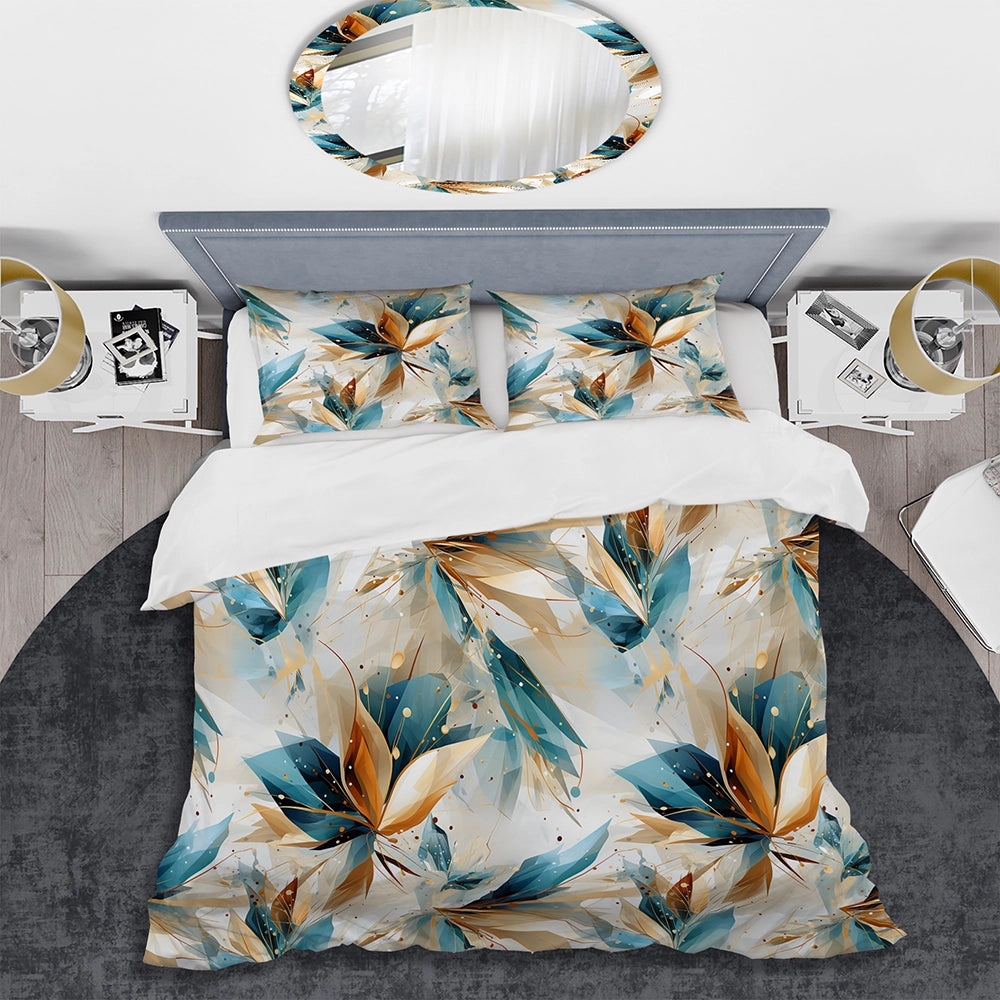 Teal And White Crystal Extravagant Glamour - Duvet Cover Set