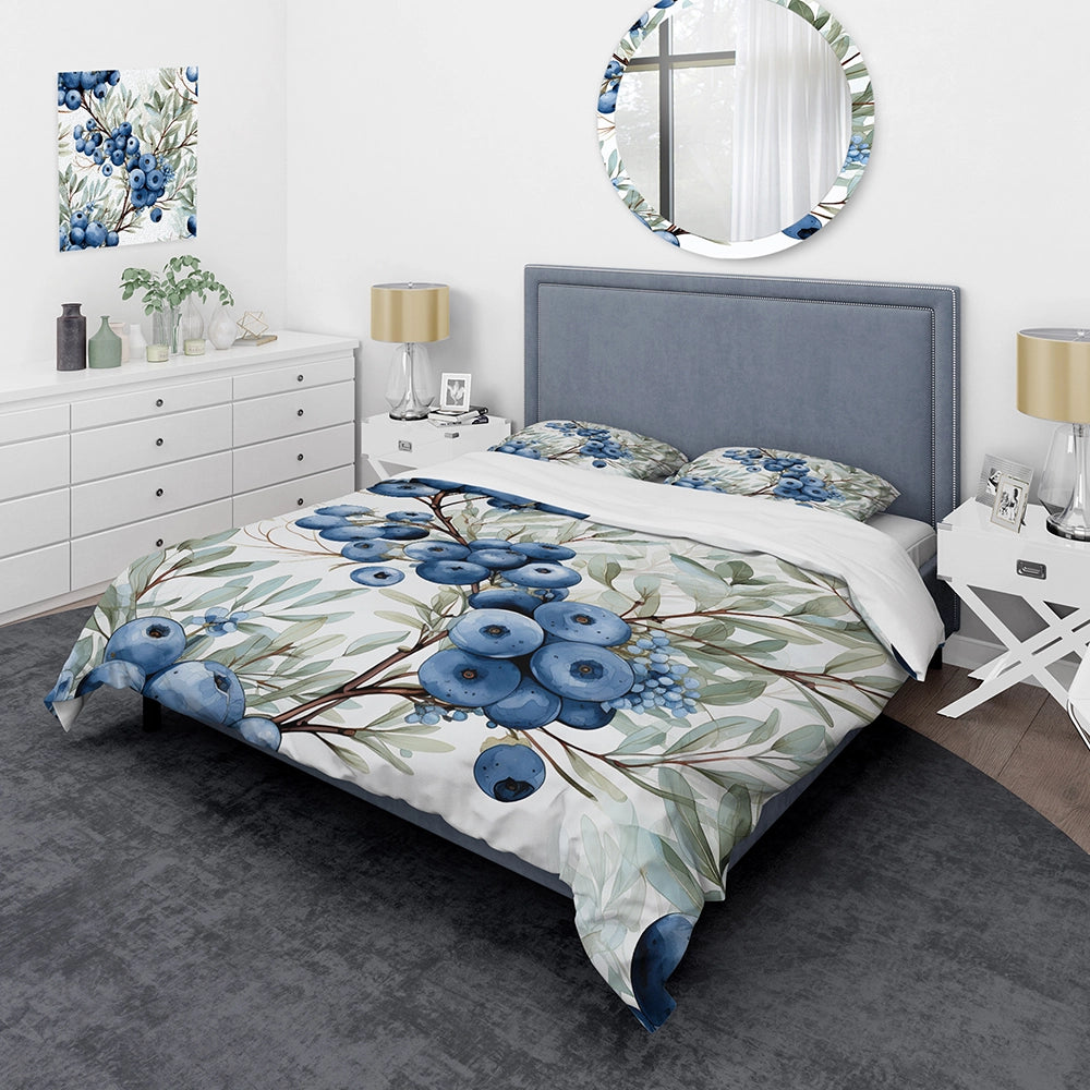 Winter Berry Blueberry Grove I - Duvet Cover Set