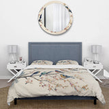 Multicolor Birds On Plum Blossoms Tree VIII - Duvet Cover Set