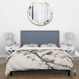 Multicolor Birds On Plum Blossoms Tree XIII - Duvet Cover Set