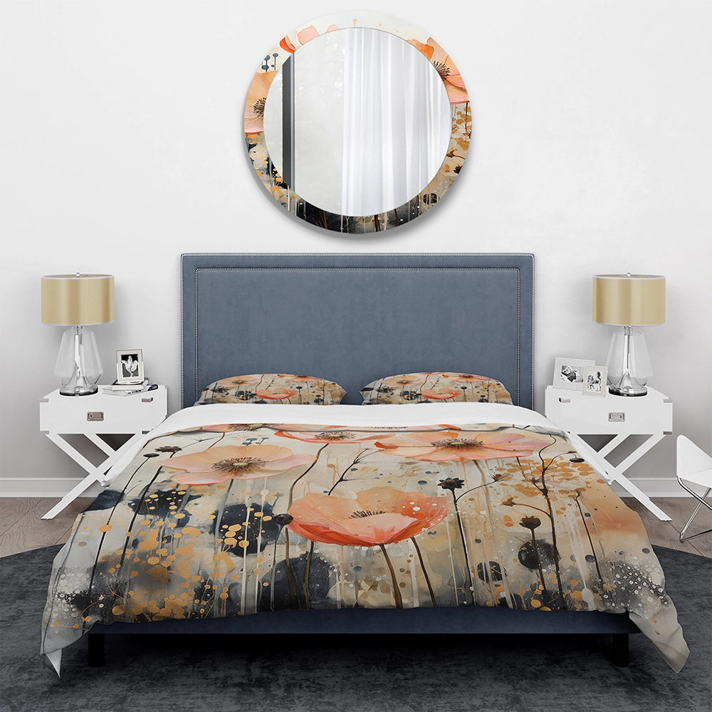Peach Blossoming Abstractions I - Duvet Cover Set