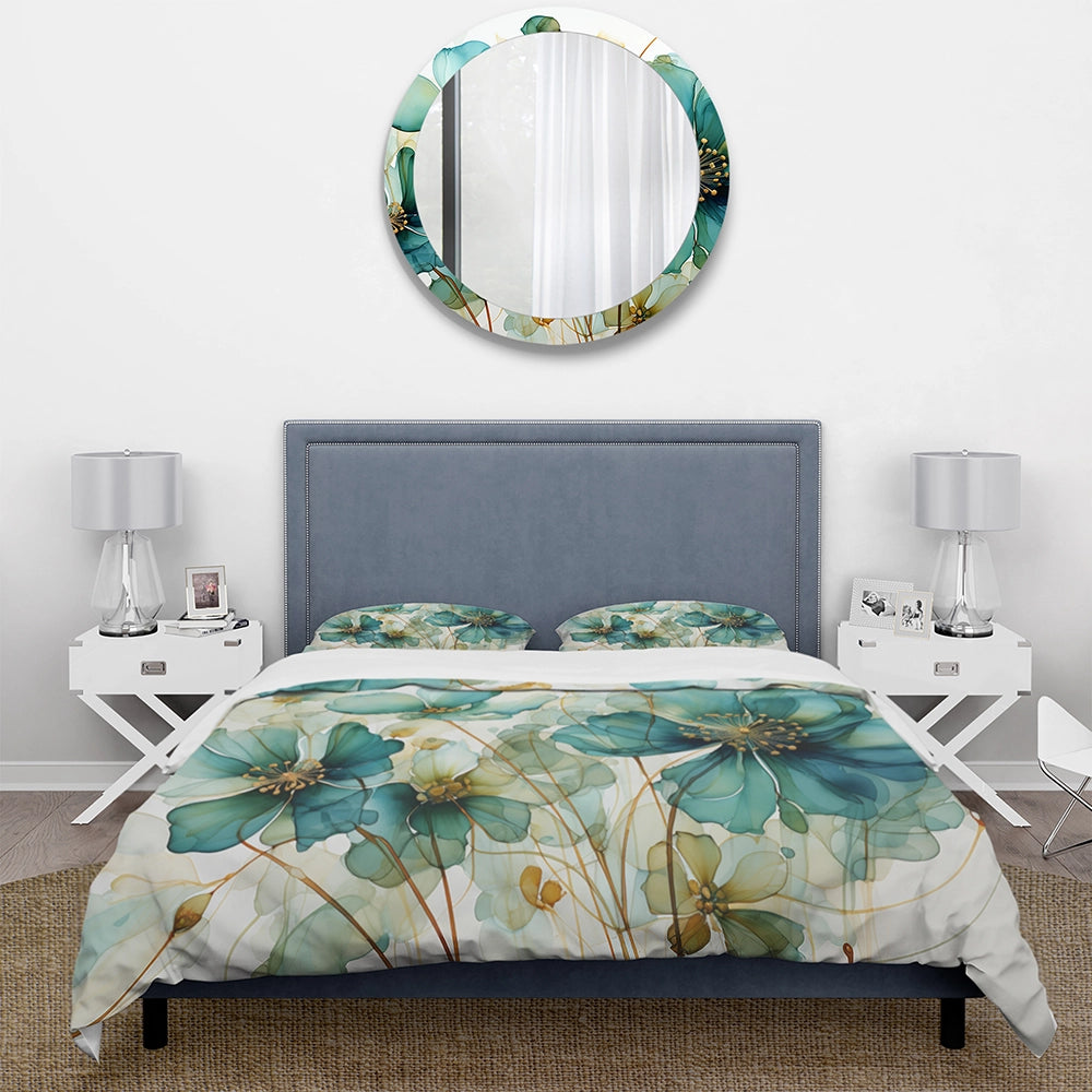 Teal Green Organic Growth - Duvet Cover Set