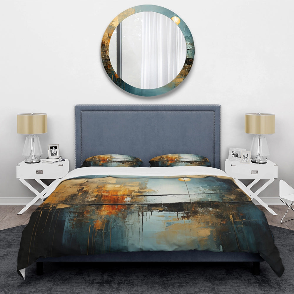 Teal Orange Bold Energy I - Duvet Cover Set