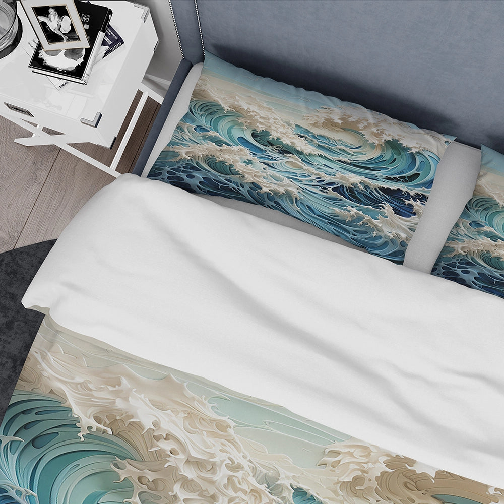 Blue Kinetic Waves I - Duvet Cover Set