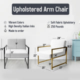 Gold Victorian Ornate Floral Elegance - Upholstered Modern Accent Chairs