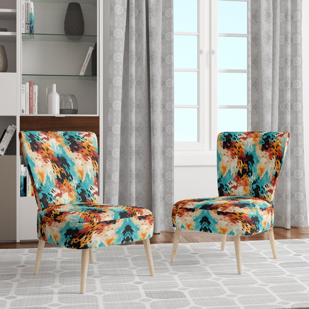 Artistic Expression Tell And Black - Glam Accent Slipper Chair