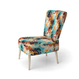 Artistic Expression Tell And Black - Glam Accent Slipper Chair