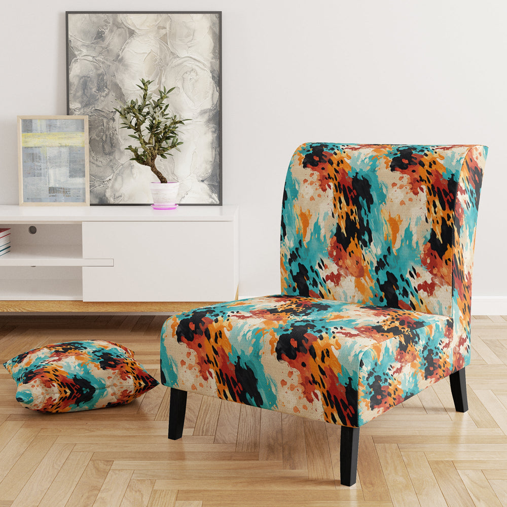 Artistic Expression Tell And Black - Glam Accent Slipper Chair