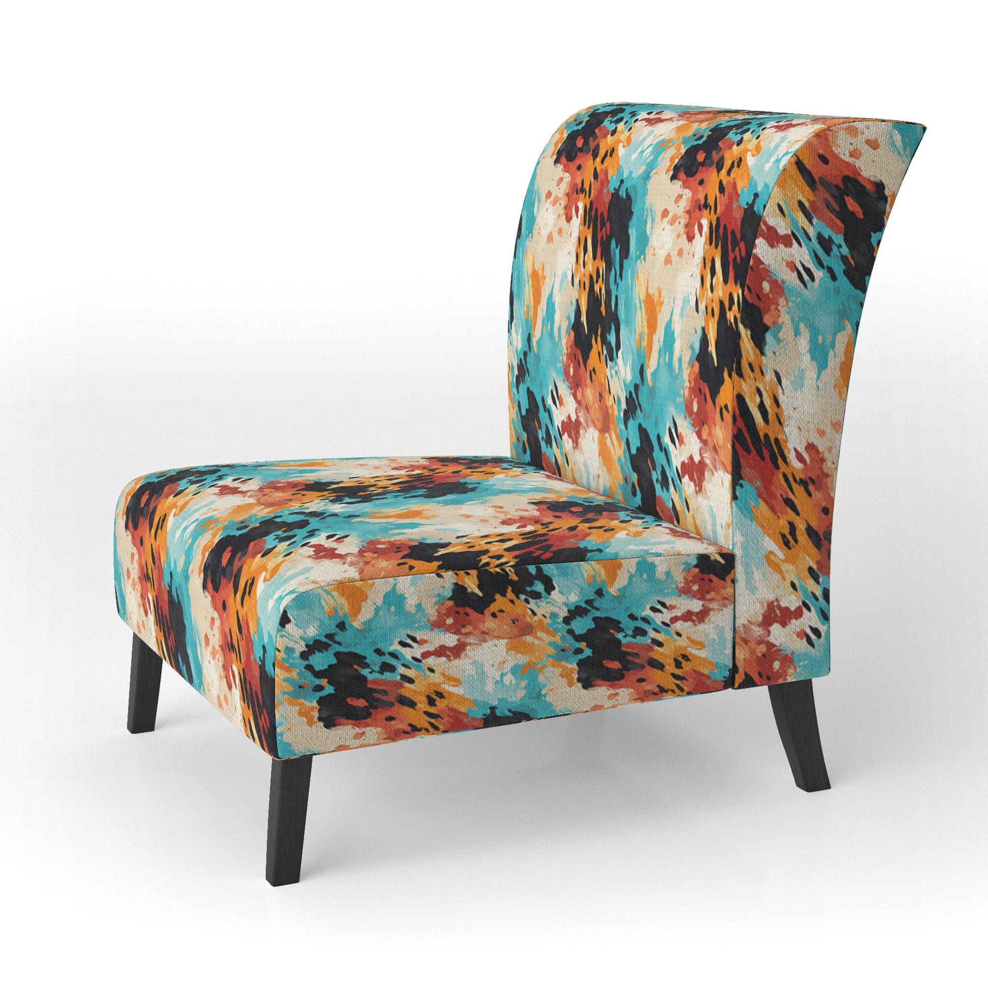 Artistic Expression Tell And Black - Glam Accent Slipper Chair