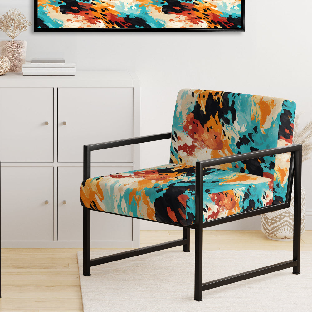 Artistic Expression Tell And Black - Glam Accent Slipper Chair