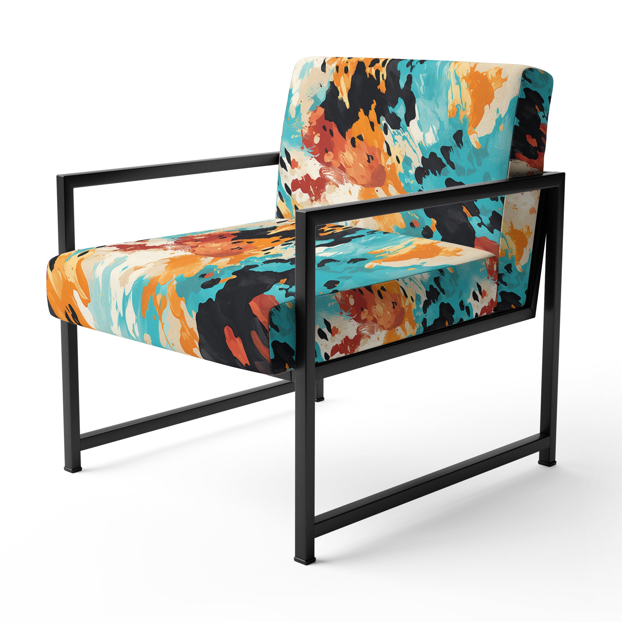 Artistic Expression Tell And Black - Glam Accent Slipper Chair