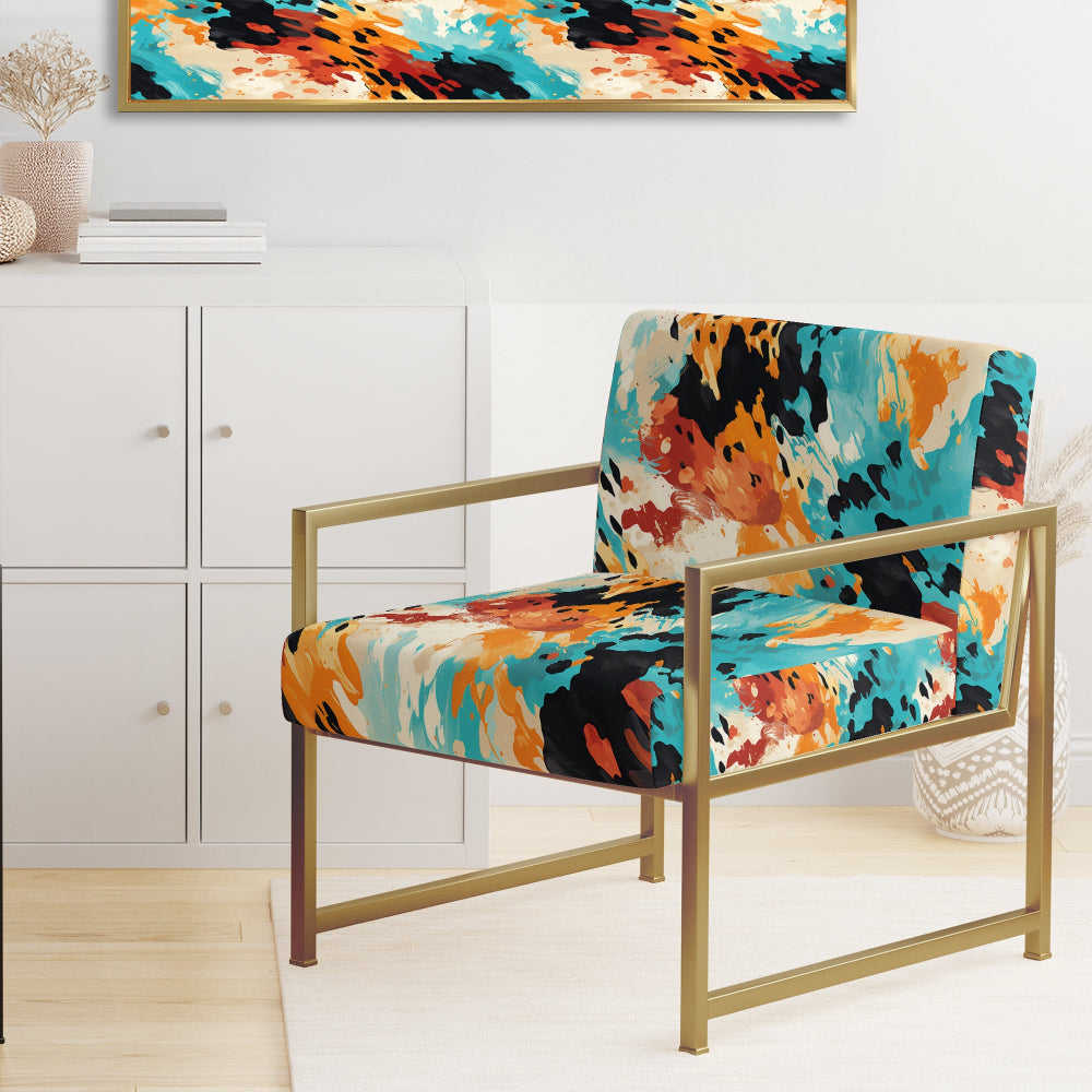 Artistic Expression Tell And Black - Glam Accent Slipper Chair