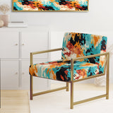 Artistic Expression Tell And Black - Glam Accent Slipper Chair