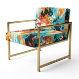 Artistic Expression Tell And Black - Glam Accent Slipper Chair