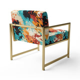 Artistic Expression Tell And Black - Glam Accent Slipper Chair