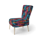 Futuristic Striped Fusion - Upholstered Modern Accent Chairs