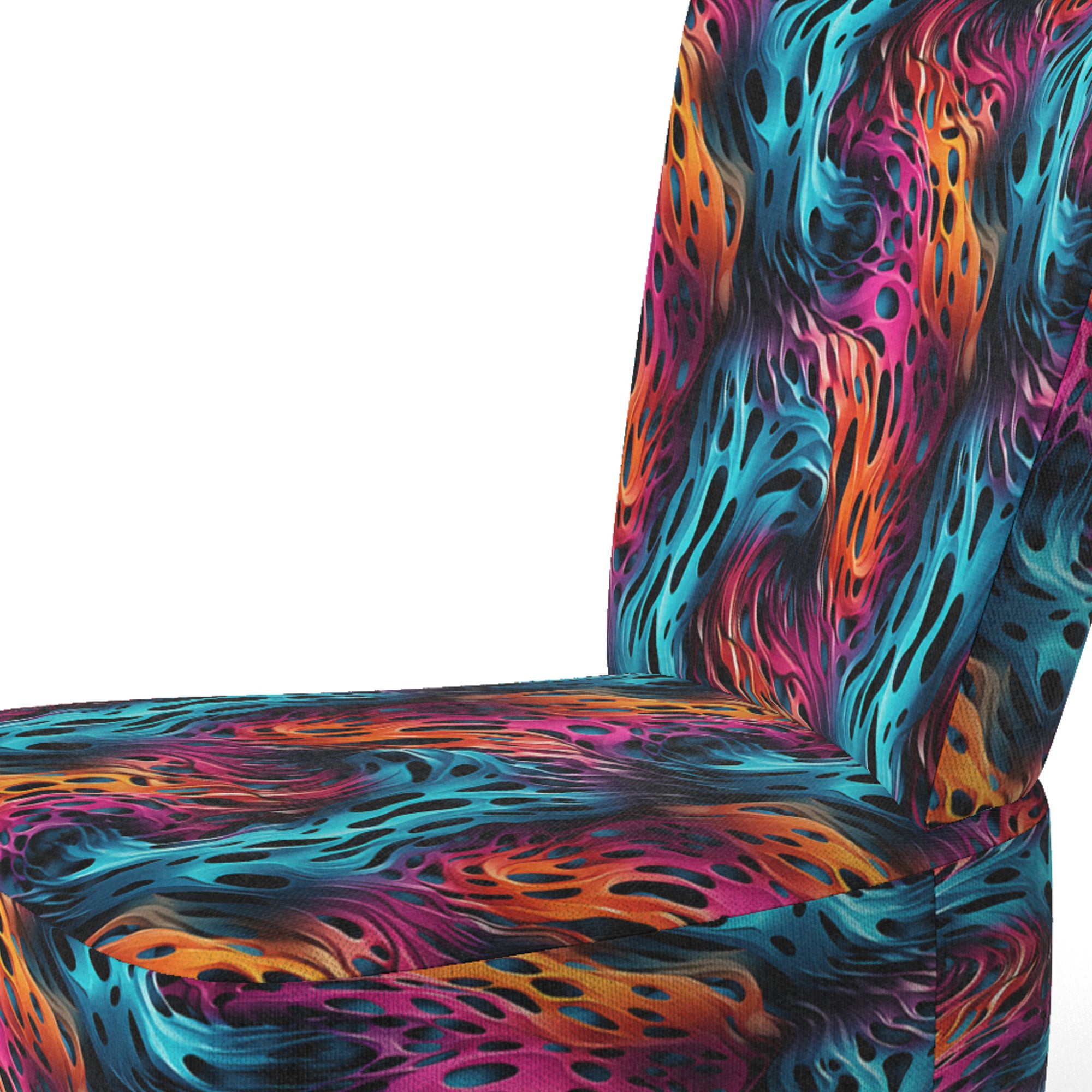 Futuristic Striped Fusion - Upholstered Modern Accent Chairs