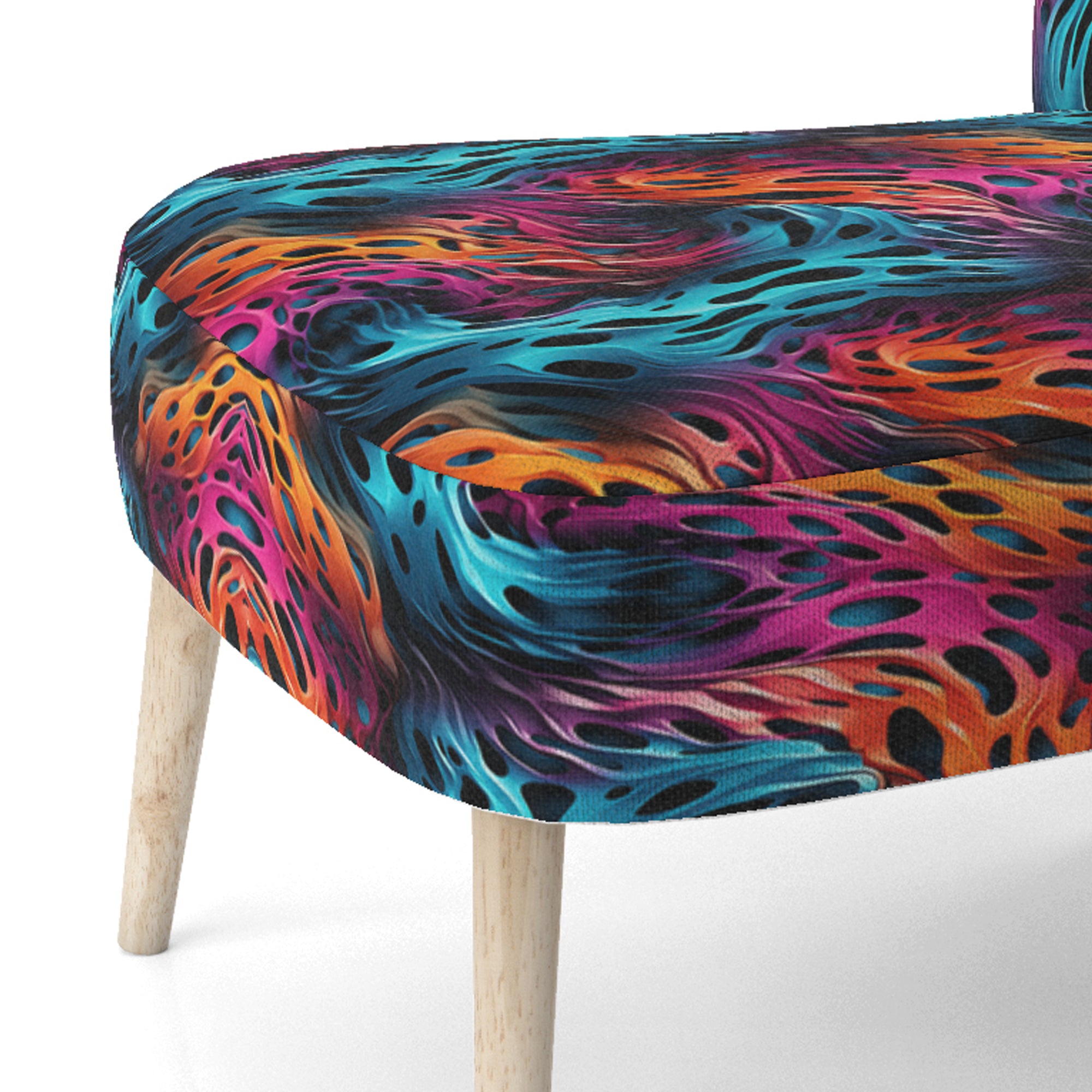 Futuristic Striped Fusion - Upholstered Modern Accent Chairs