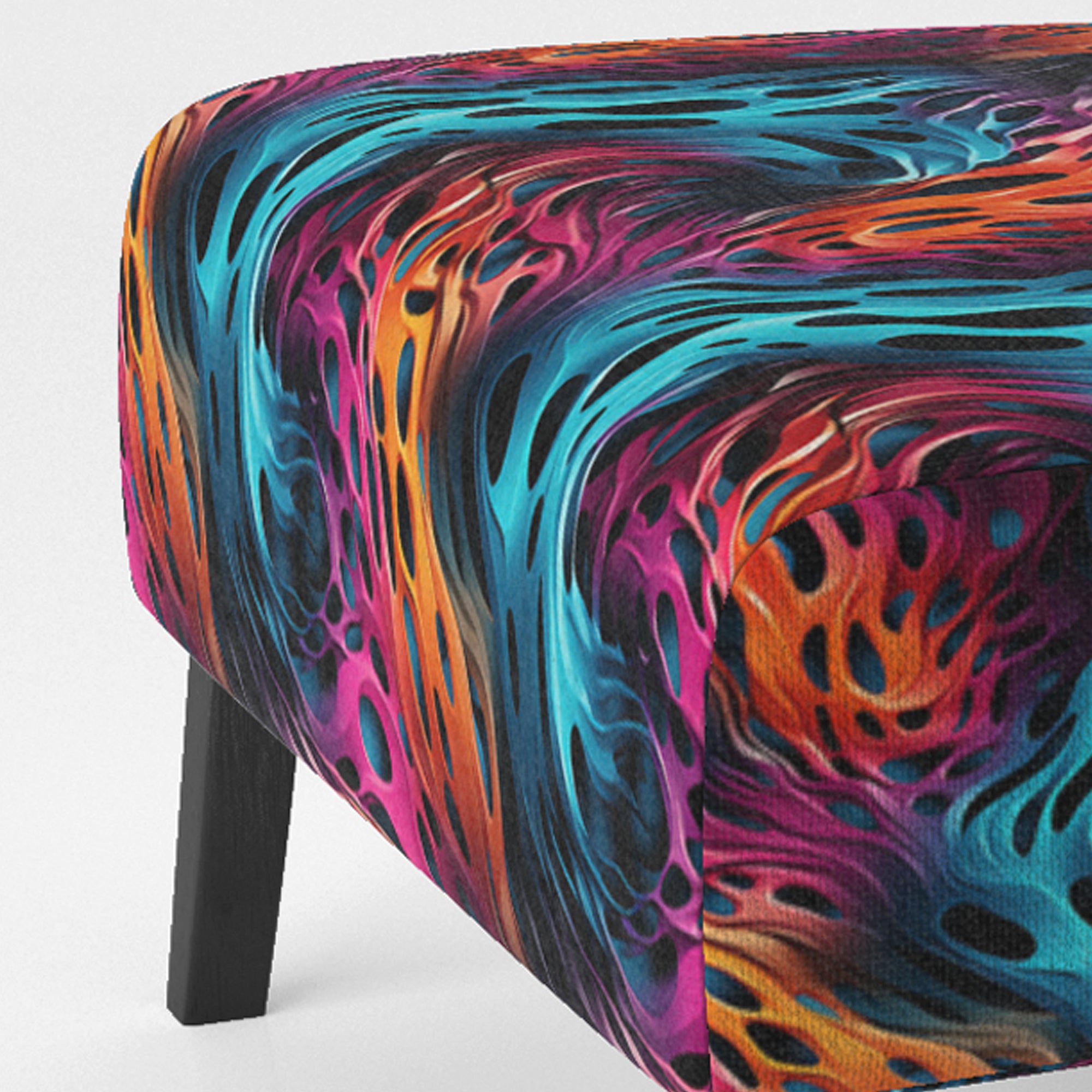 Futuristic Striped Fusion - Upholstered Modern Accent Chairs
