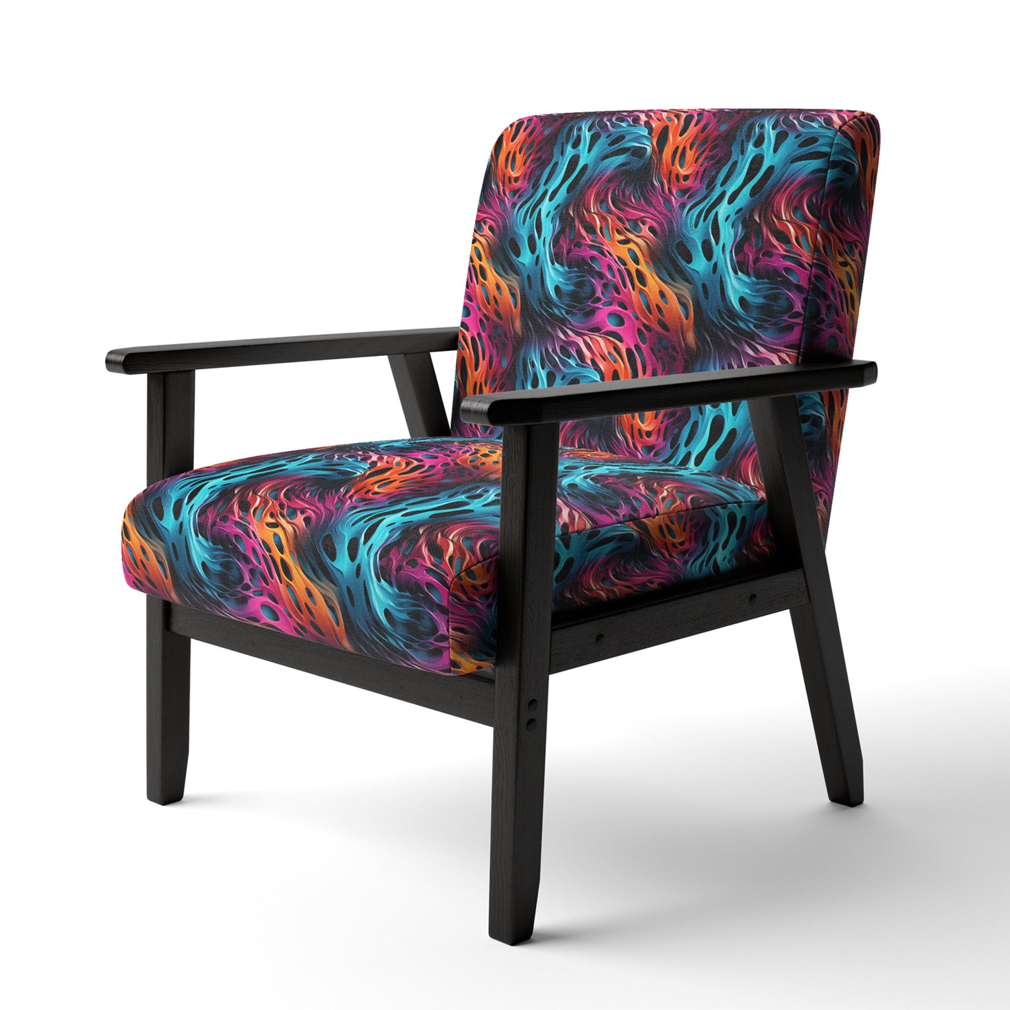 Futuristic Striped Fusion - Upholstered Modern Accent Chairs