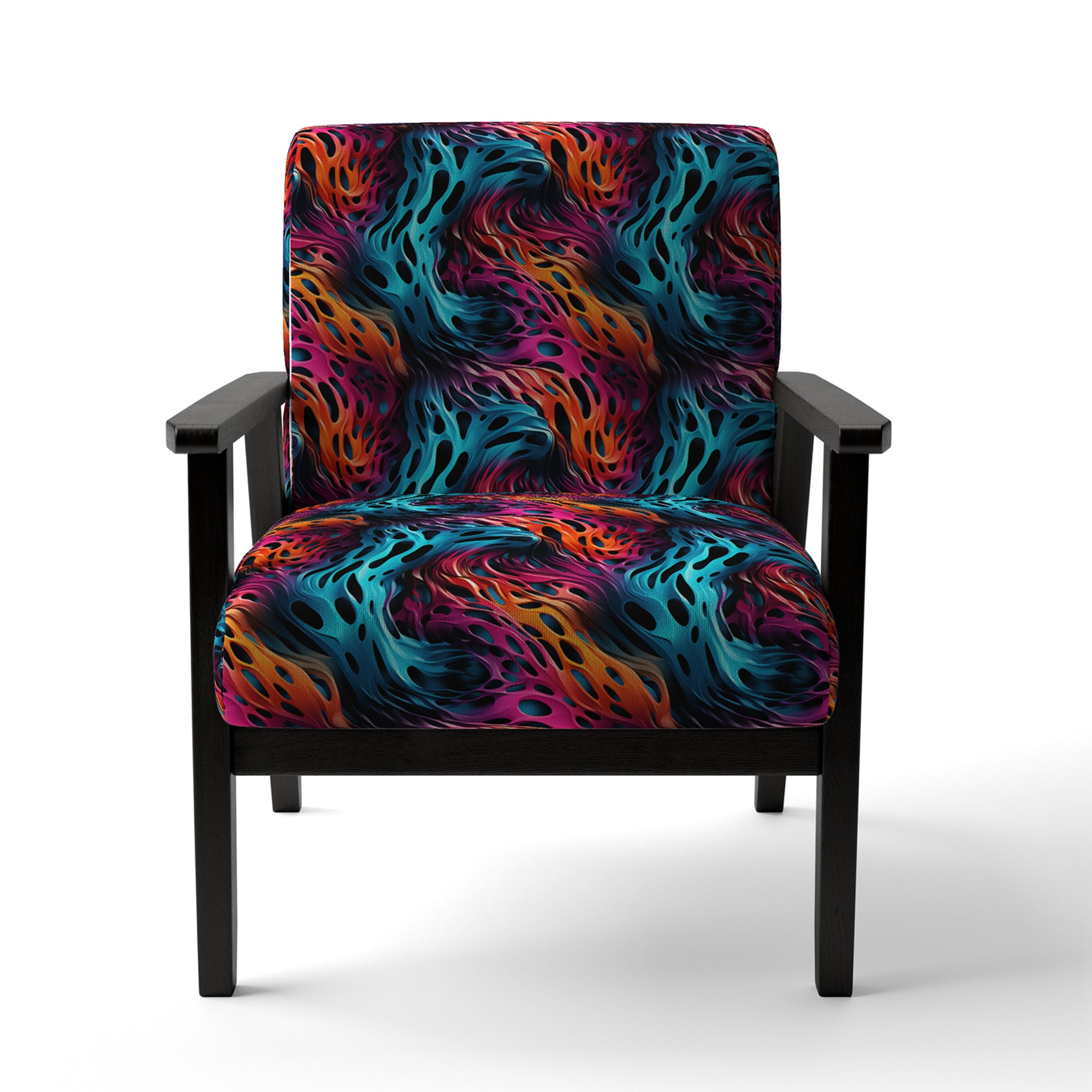 Futuristic Striped Fusion - Upholstered Modern Accent Chairs