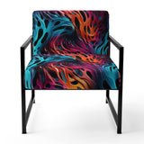Futuristic Striped Fusion - Upholstered Modern Accent Chairs