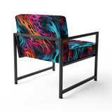 Futuristic Striped Fusion - Upholstered Modern Accent Chairs
