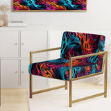 Futuristic Striped Fusion - Upholstered Modern Accent Chairs