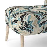 Teal And Cream Natures Whispers - Upholstered Modern Accent Chairs