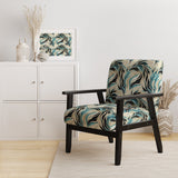 Teal And Cream Natures Whispers - Upholstered Modern Accent Chairs