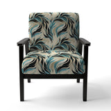 Teal And Cream Natures Whispers - Upholstered Modern Accent Chairs