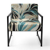 Teal And Cream Natures Whispers - Upholstered Modern Accent Chairs