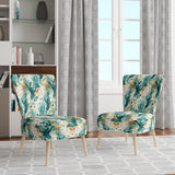 Emerald And Cream Ink Splash - Modern Arm Chair