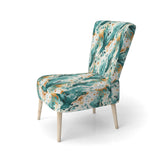 Emerald And Cream Ink Splash - Modern Arm Chair