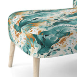 Emerald And Cream Ink Splash - Modern Arm Chair