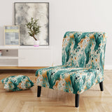 Emerald And Cream Ink Splash - Modern Arm Chair