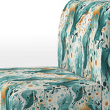 Emerald And Cream Ink Splash - Modern Arm Chair
