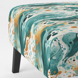 Emerald And Cream Ink Splash - Modern Arm Chair