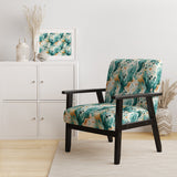 Emerald And Cream Ink Splash - Modern Arm Chair