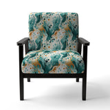 Emerald And Cream Ink Splash - Modern Arm Chair