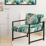 Emerald And Cream Ink Splash - Modern Arm Chair