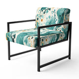 Emerald And Cream Ink Splash - Modern Arm Chair