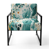 Emerald And Cream Ink Splash - Modern Arm Chair