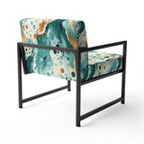 Emerald And Cream Ink Splash - Modern Arm Chair
